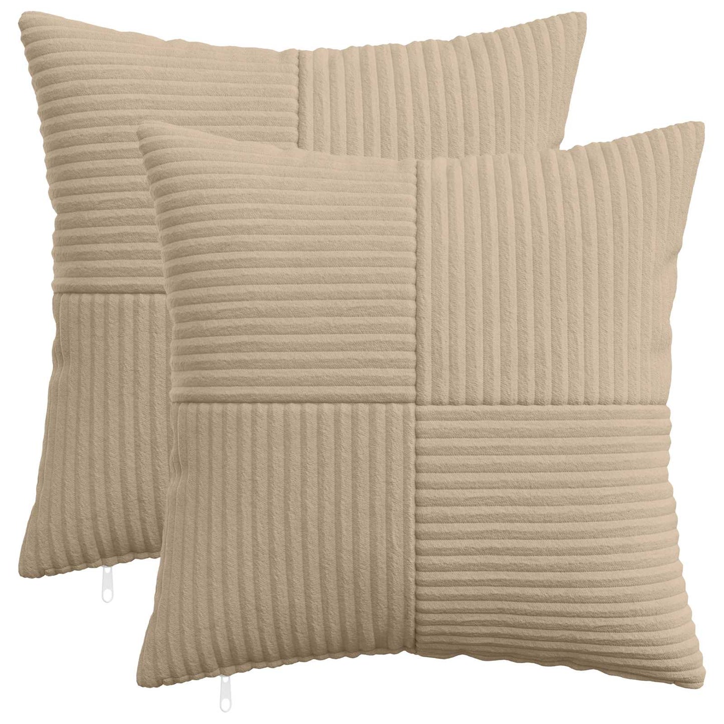 Cushion Cover 2 pcs ALMELO Taupe 35 x 35 cm Corduroy