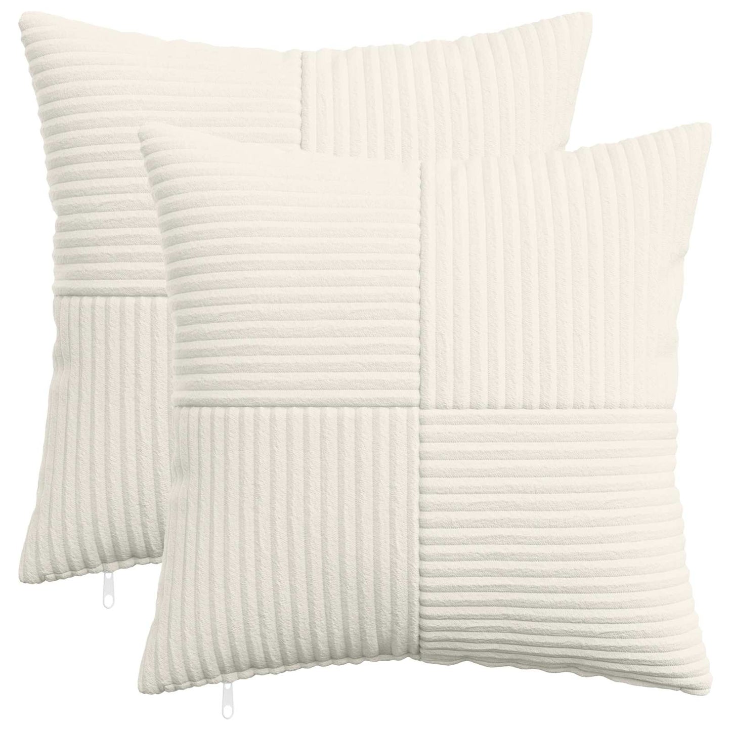 Cushion Cover 2 pcs ALMELO Cream 40 x 40 cm Corduroy