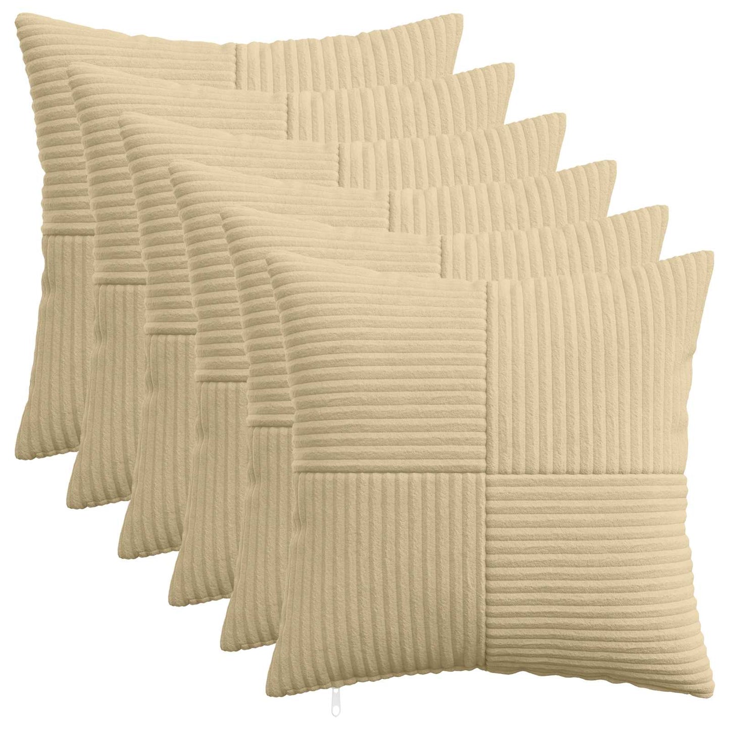 Cushion Cover 6 pcs ALMELO Grey Green 40 x 40 cm Corduroy