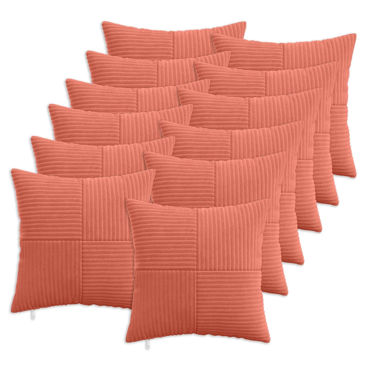 Cushion Cover 12 pcs ALMELO Red Orange 40 x 40 cm Corduroy