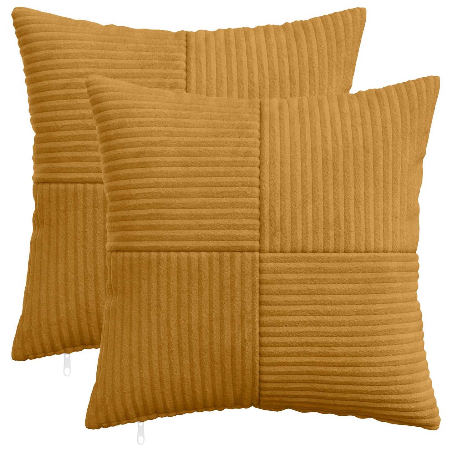 Cushion Cover 2 pcs ALMELO Yellow 40 x 40 cm Corduroy