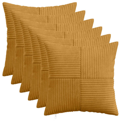 Cushion Cover 6 pcs ALMELO Yellow 40 x 40 cm Corduroy