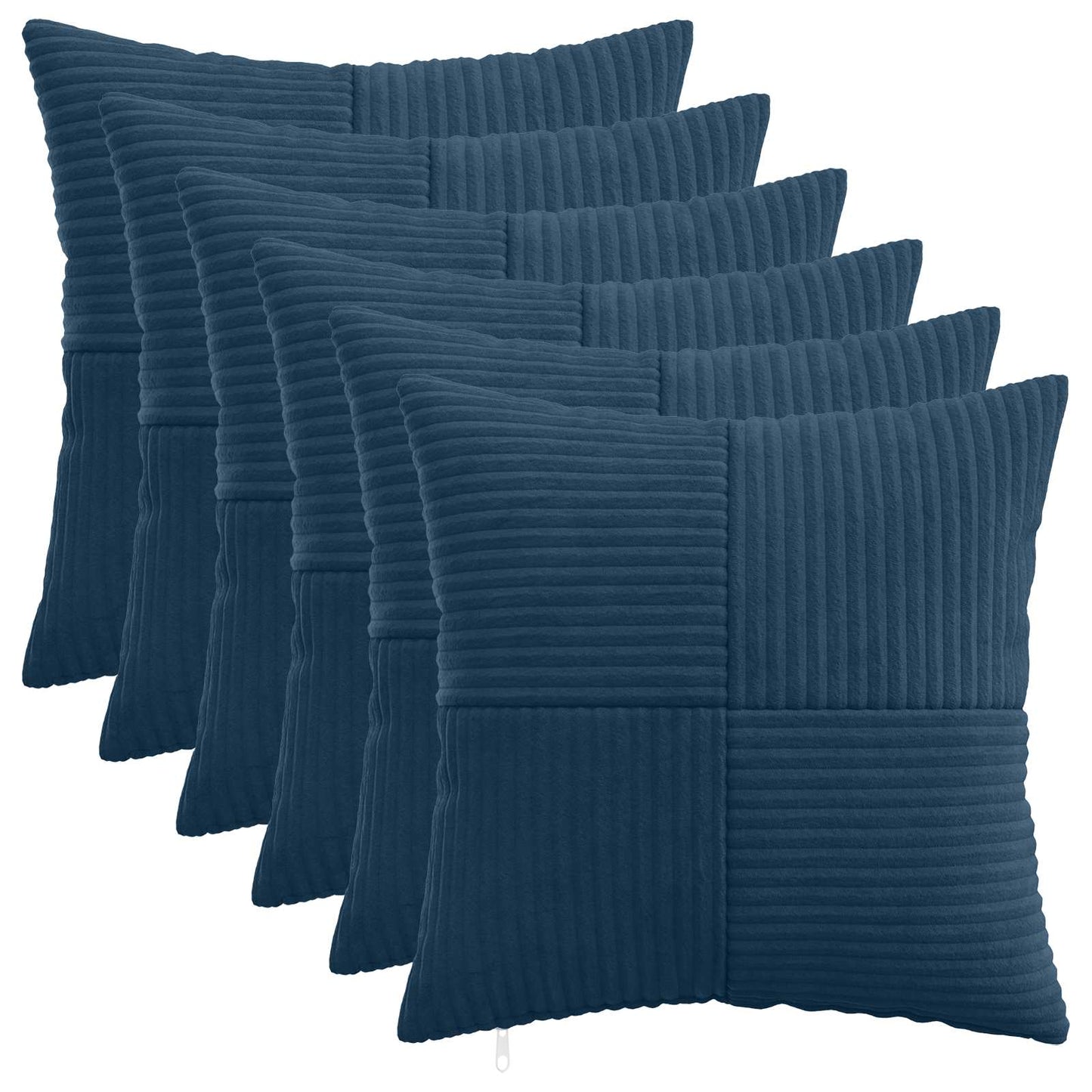 Cushion Cover 6 pcs ALMELO Navy Blue 40 x 40 cm Corduroy
