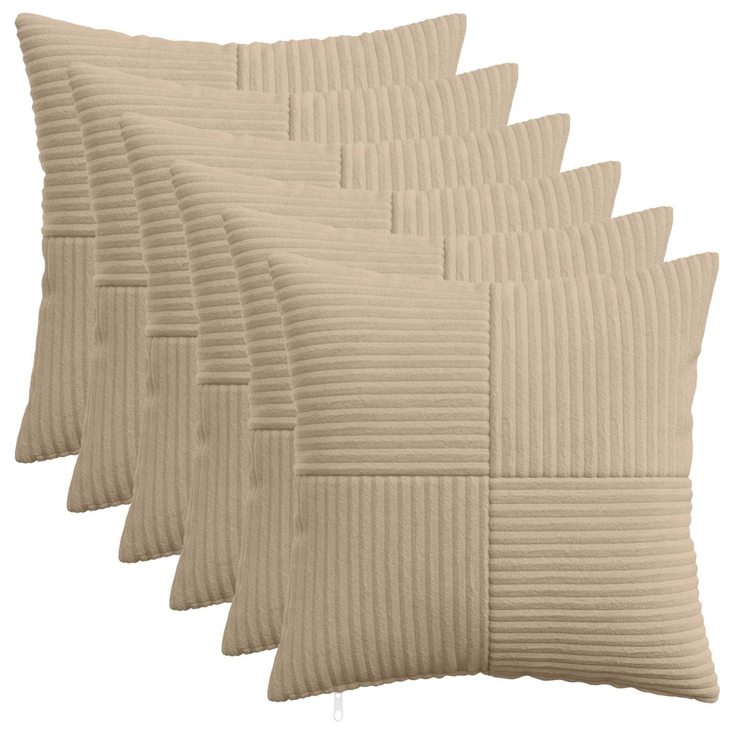 Cushion Cover 6 pcs ALMELO Taupe 40 x 40 cm Corduroy
