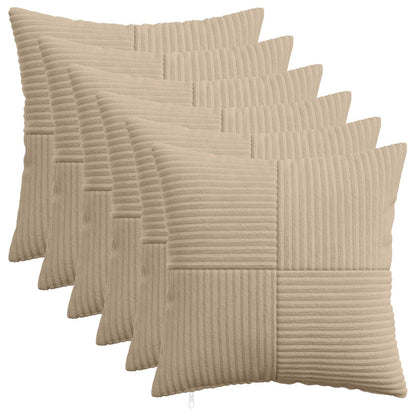Cushion Cover 6 pcs ALMELO Taupe 40 x 40 cm Corduroy