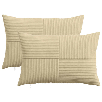 Cushion Cover 2 pcs ALMELO Grey Green 40 x 60 cm Corduroy