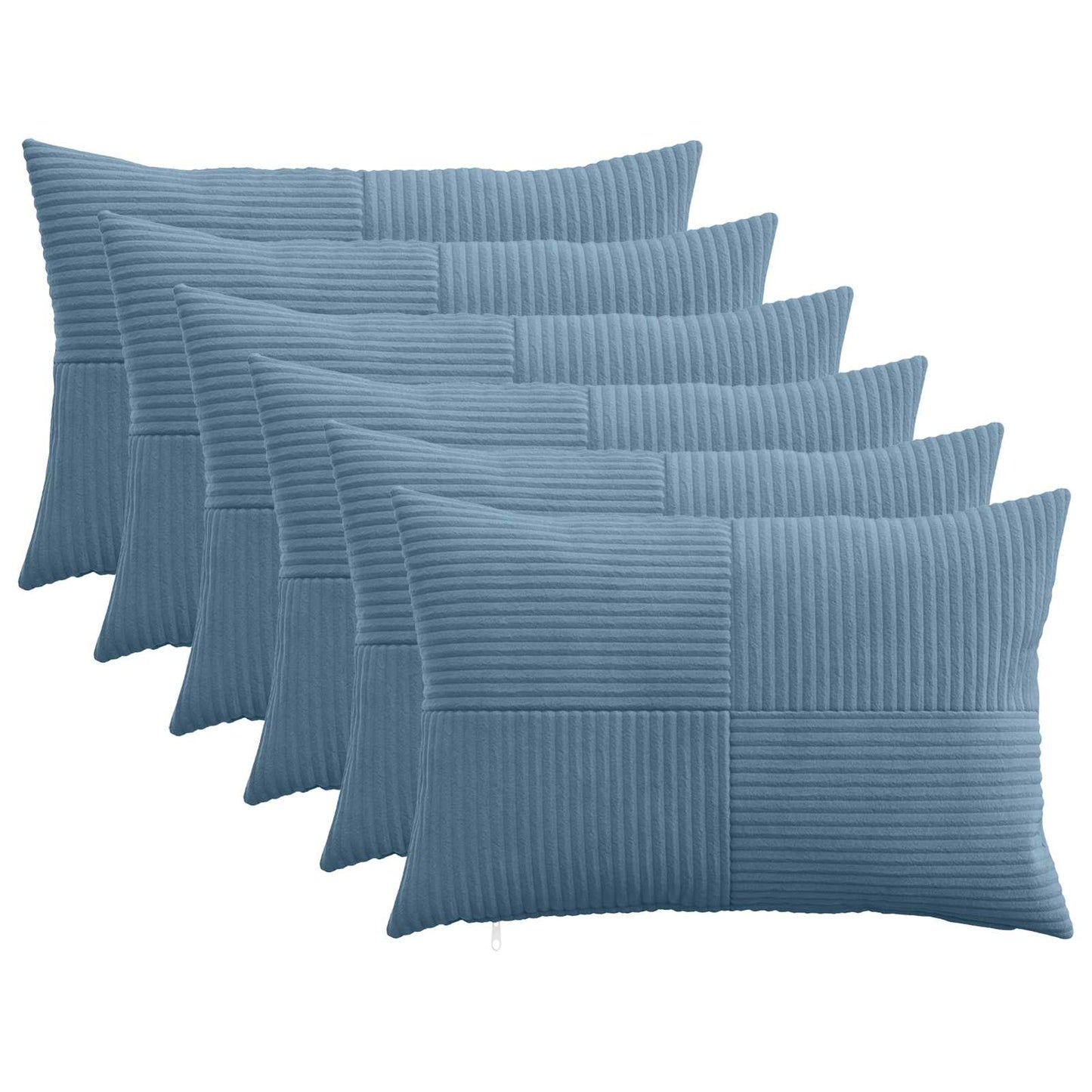 Cushion Cover 6 pcs ALMELO Blue 40 x 60 cm Corduroy