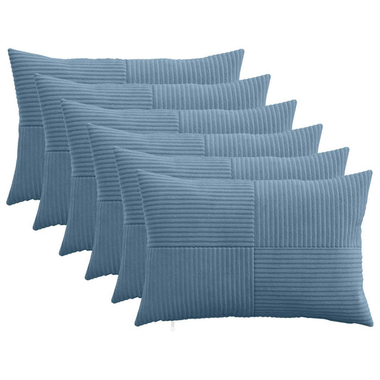 Cushion Cover 6 pcs ALMELO Blue 40 x 60 cm Corduroy