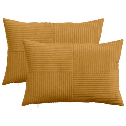 Cushion Cover 2 pcs ALMELO Yellow 40 x 60 cm Corduroy