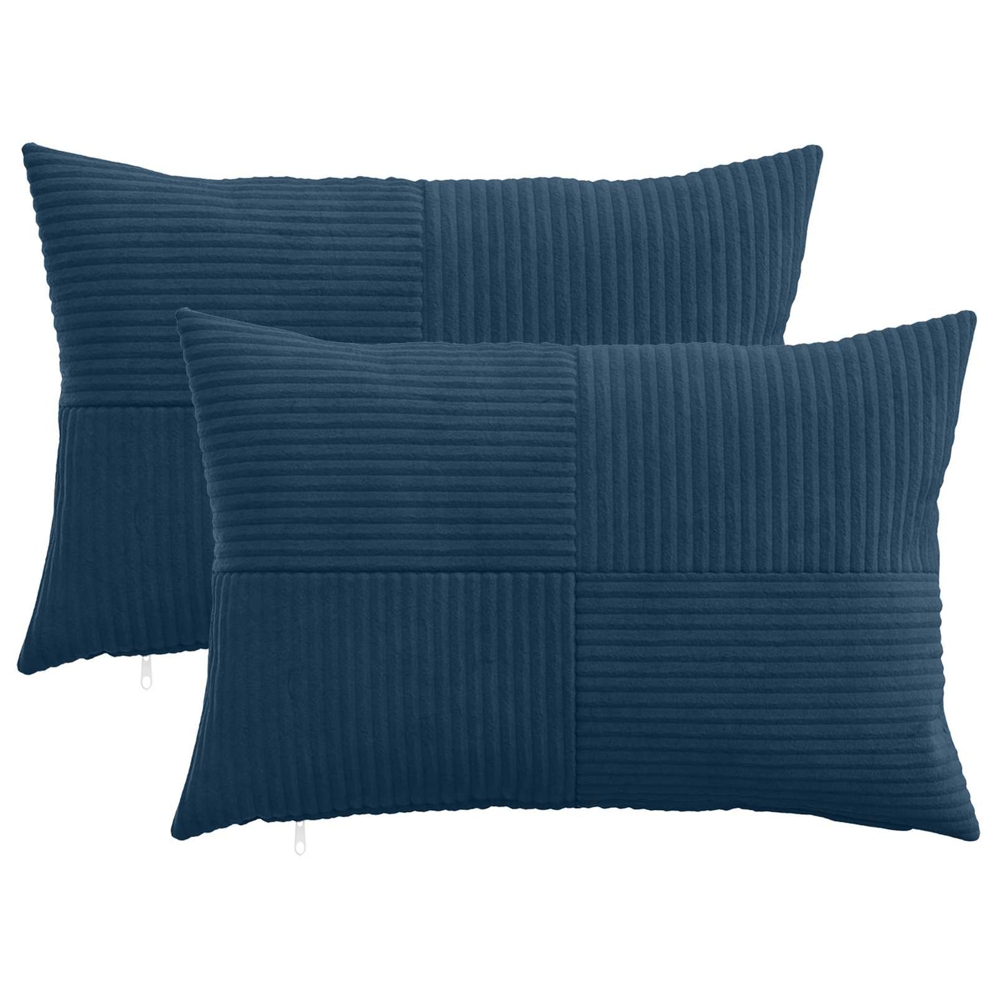 Cushion Cover 2 pcs ALMELO Navy Blue 40 x 60 cm Corduroy
