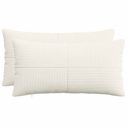 Cushion Cover 2 pcs ALMELO Cream 40 x 70 cm Corduroy