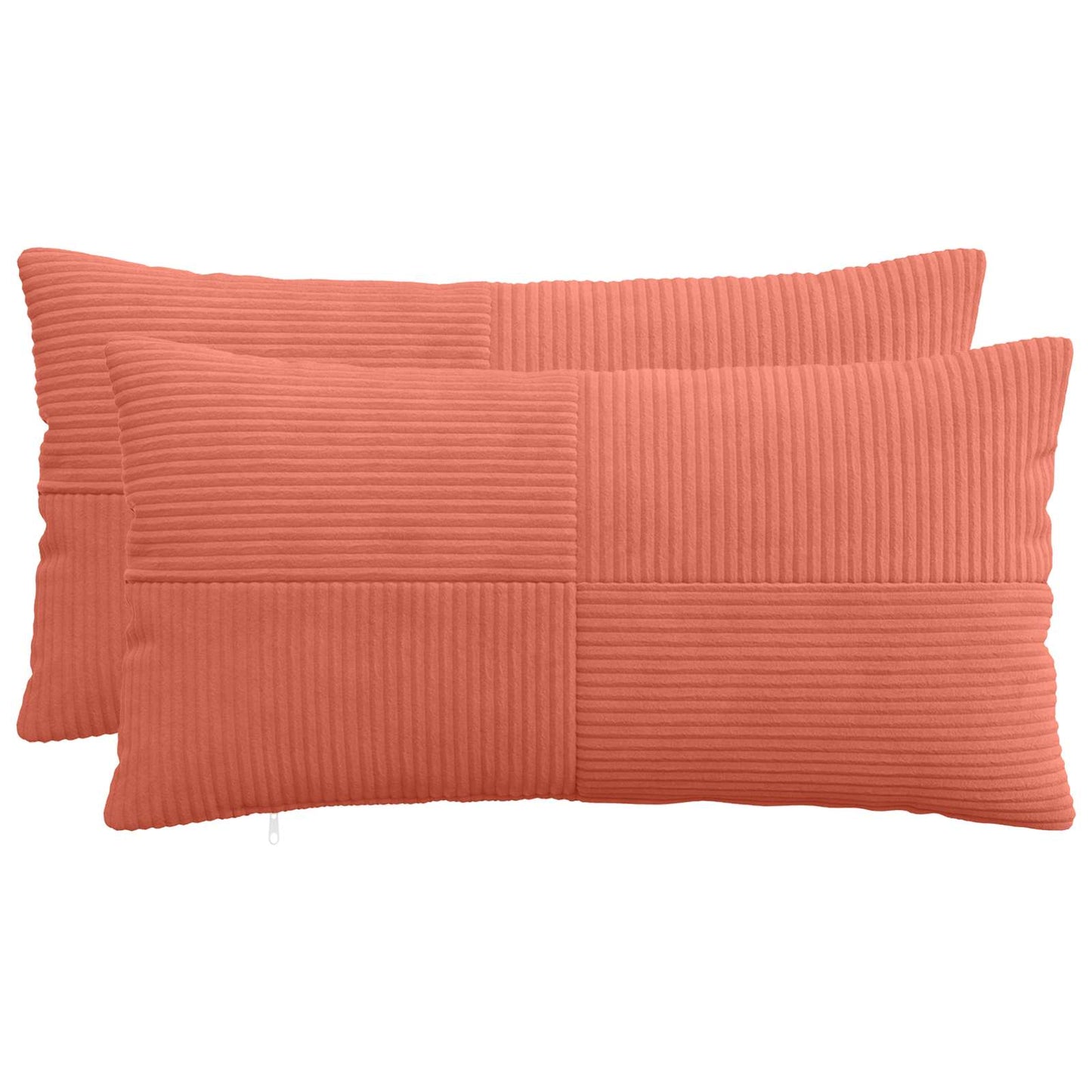 Cushion Cover 2 pcs ALMELO Red Orange 40 x 70 cm Corduroy