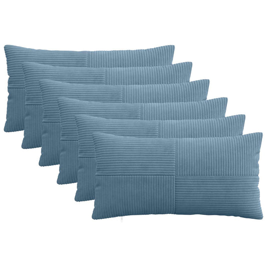 Cushion Cover 6 pcs ALMELO Blue 40 x 70 cm Corduroy