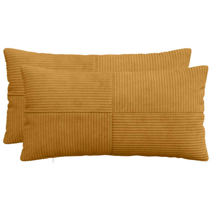 Cushion Cover 2 pcs ALMELO Yellow 40 x 70 cm Corduroy