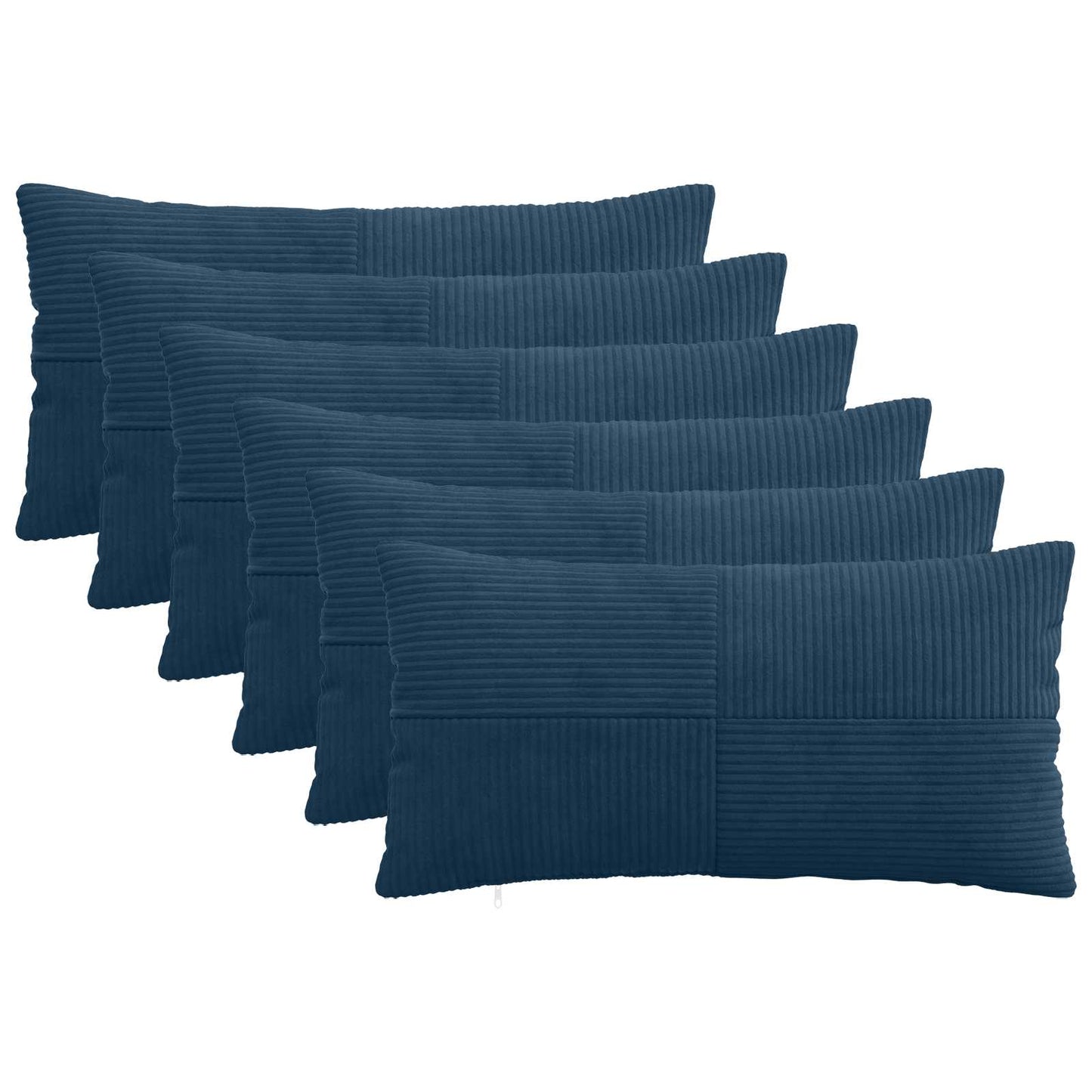 Cushion Cover 6 pcs ALMELO Navy Blue 40 x 70 cm Corduroy