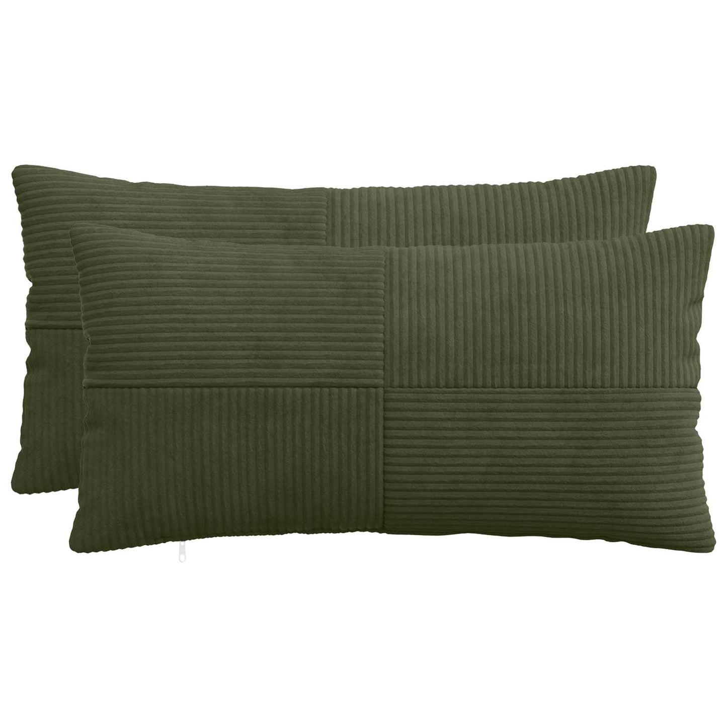 Cushion Cover 2 pcs ALMELO Green 40 x 70 cm Corduroy