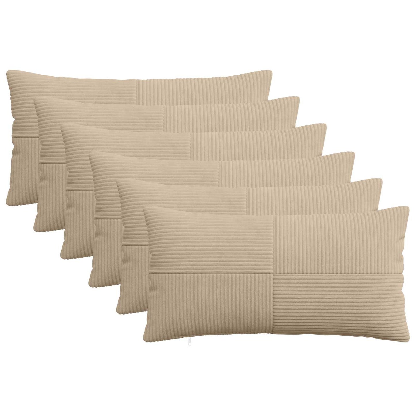 Cushion Cover 6 pcs ALMELO Taupe 40 x 70 cm Corduroy
