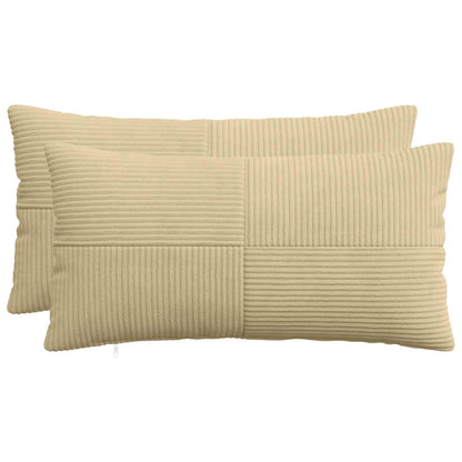 Cushion Cover 2 pcs ALMELO Grey Green 40 x 80 cm Corduroy