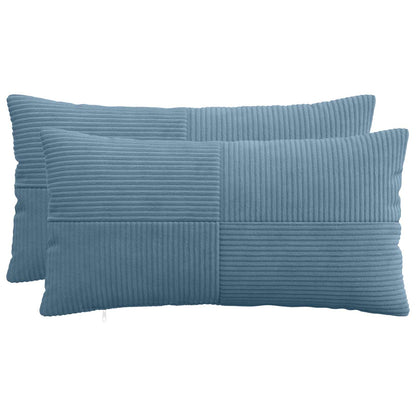 Cushion Cover 2 pcs ALMELO Blue 40 x 80 cm Corduroy