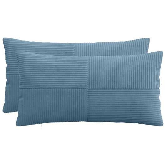 Cushion Cover 2 pcs ALMELO Blue 40 x 80 cm Corduroy