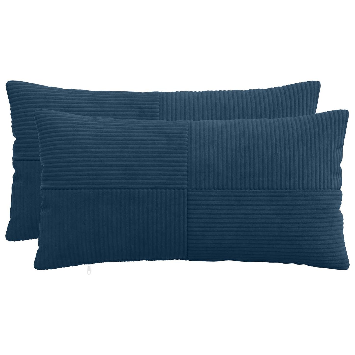 Cushion Cover 2 pcs ALMELO Navy Blue 40 x 80 cm Corduroy