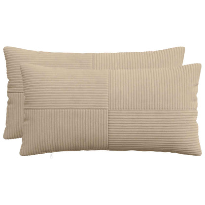 Cushion Cover 2 pcs ALMELO Taupe 40 x 80 cm Corduroy