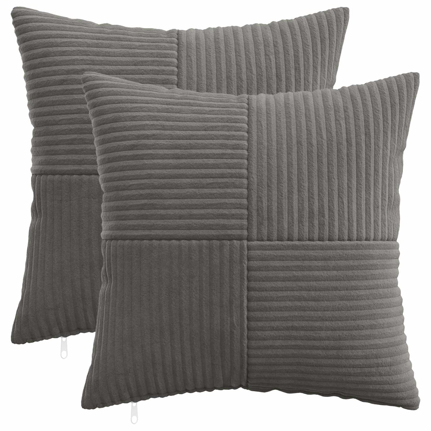 Cushion Cover 2 pcs ALMELO Dark Grey 45 x 45 cm Corduroy