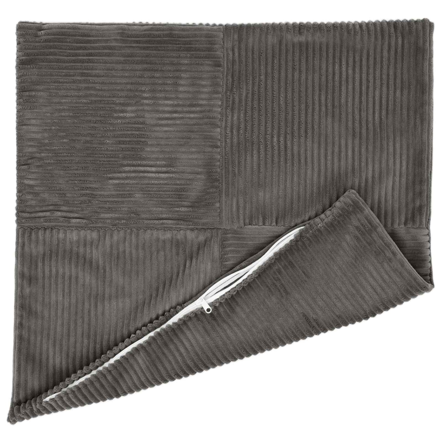Cushion Cover 12 pcs ALMELO Dark Grey 45 x 45 cm Corduroy