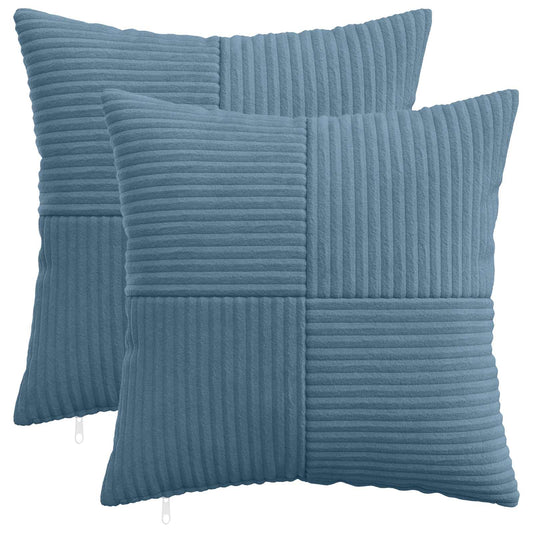 Cushion Cover 2 pcs ALMELO Blue 45 x 45 cm Corduroy