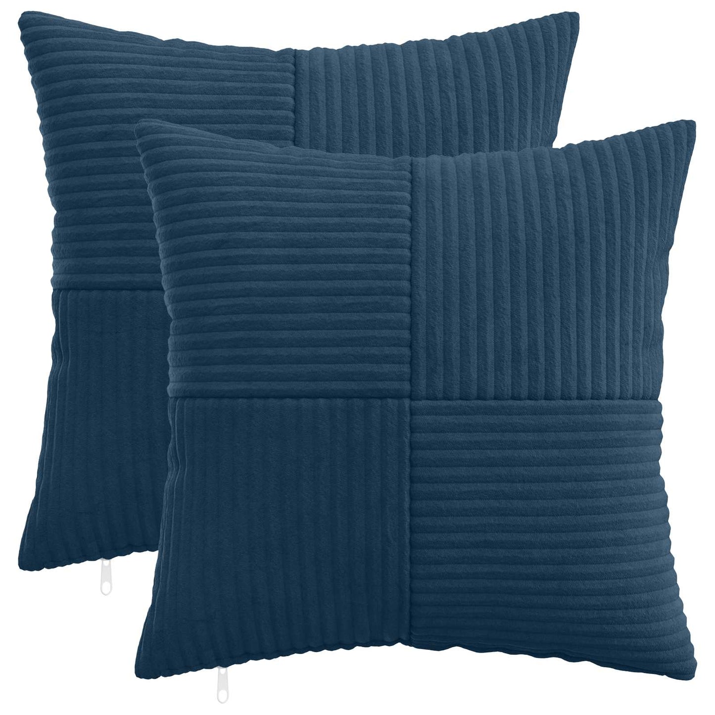 Cushion Cover 2 pcs ALMELO Navy Blue 45 x 45 cm Corduroy