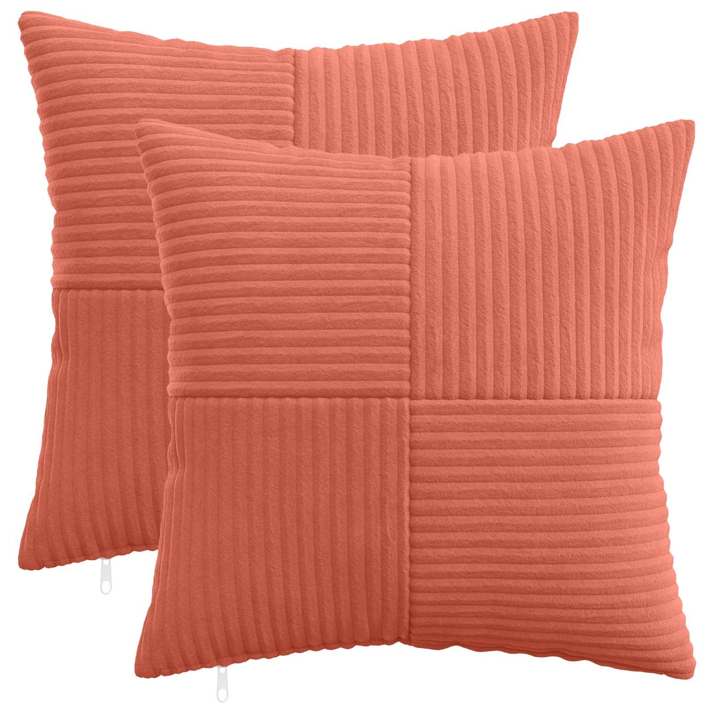 Cushion Cover 2 pcs ALMELO Red Orange 50 x 50 cm Corduroy