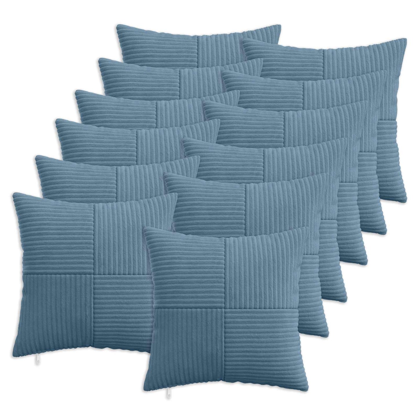 Cushion Cover 12 pcs ALMELO Blue 50 x 50 cm Corduroy