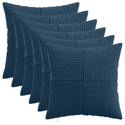 Cushion Cover 6 pcs ALMELO Navy Blue 50 x 50 cm Corduroy