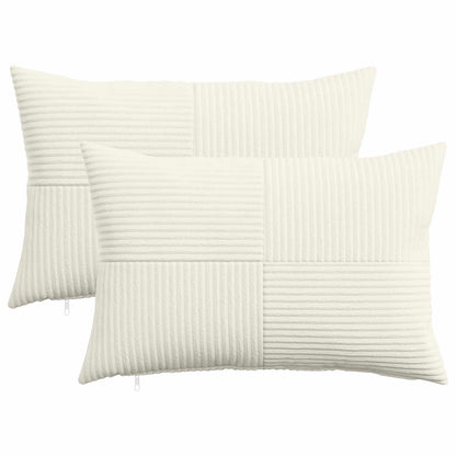 Cushion Cover 2 pcs ALMELO Cream 50 x 70 cm Corduroy
