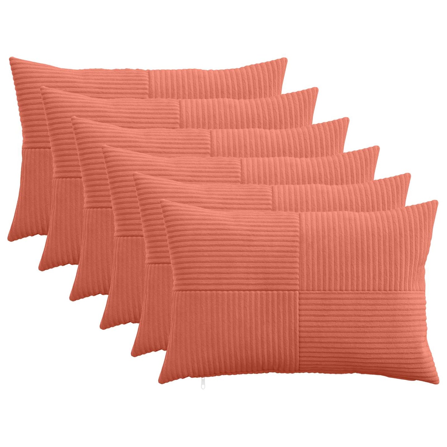 Cushion Cover 6 pcs ALMELO Red Orange 50 x 70 cm Corduroy