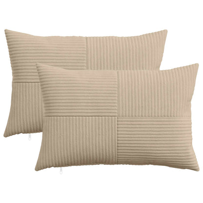 Cushion Cover 2 pcs ALMELO Taupe 50 x 70 cm Corduroy