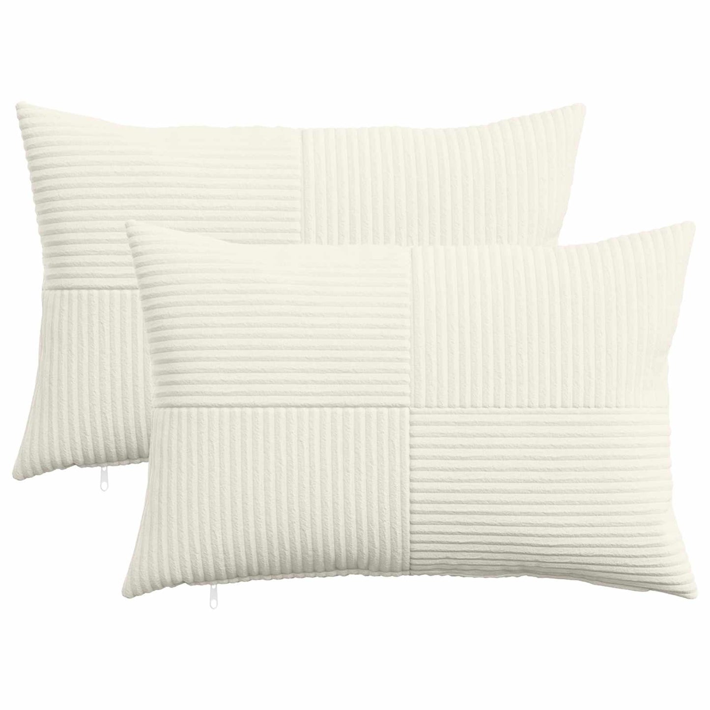 Cushion Cover 2 pcs ALMELO Cream 50 x 75 cm Corduroy