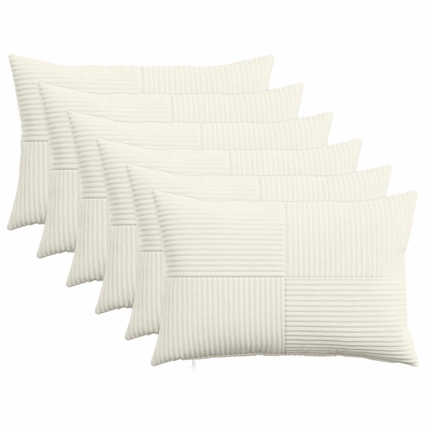 Cushion Cover 6 pcs ALMELO Cream 50 x 75 cm Corduroy