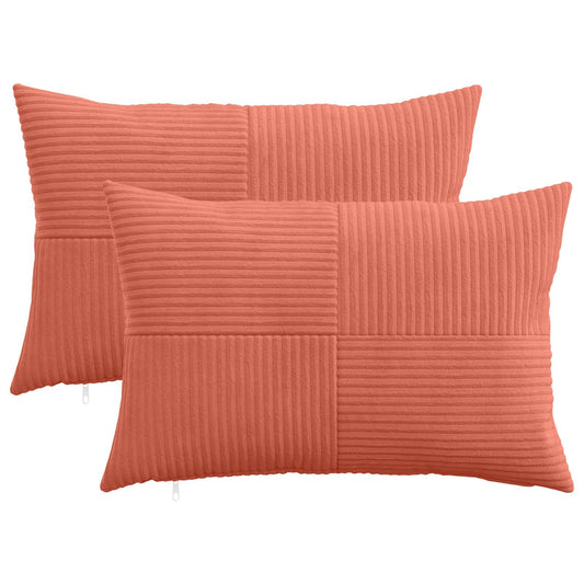 Cushion Cover 2 pcs ALMELO Red Orange 50 x 75 cm Corduroy