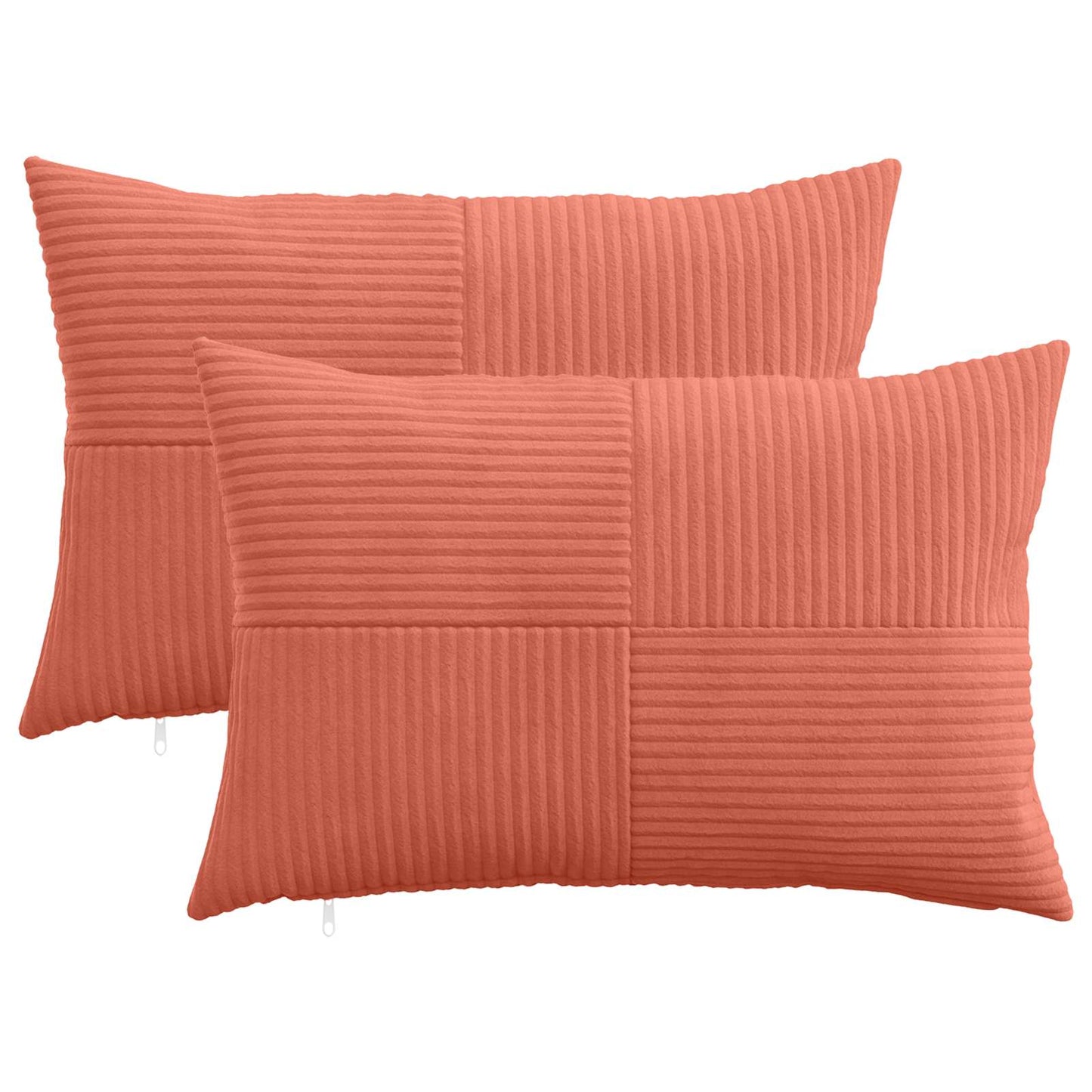 Cushion Cover 2 pcs ALMELO Red Orange 50 x 80 cm Corduroy