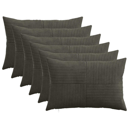 Cushion Cover 6 pcs ALMELO Anthracite 50 x 80 cm Corduroy