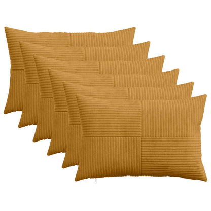 Cushion Cover 6 pcs ALMELO Yellow 50 x 80 cm Corduroy