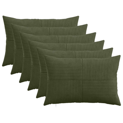Cushion Cover 6 pcs ALMELO Green 50 x 80 cm Corduroy