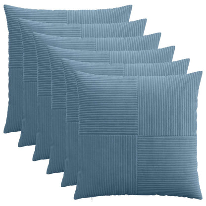 Cushion Cover 6 pcs ALMELO Blue 55 x 55 cm Corduroy