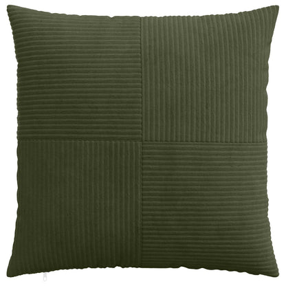Cushion Cover 2 pcs ALMELO Green 55 x 55 cm Corduroy