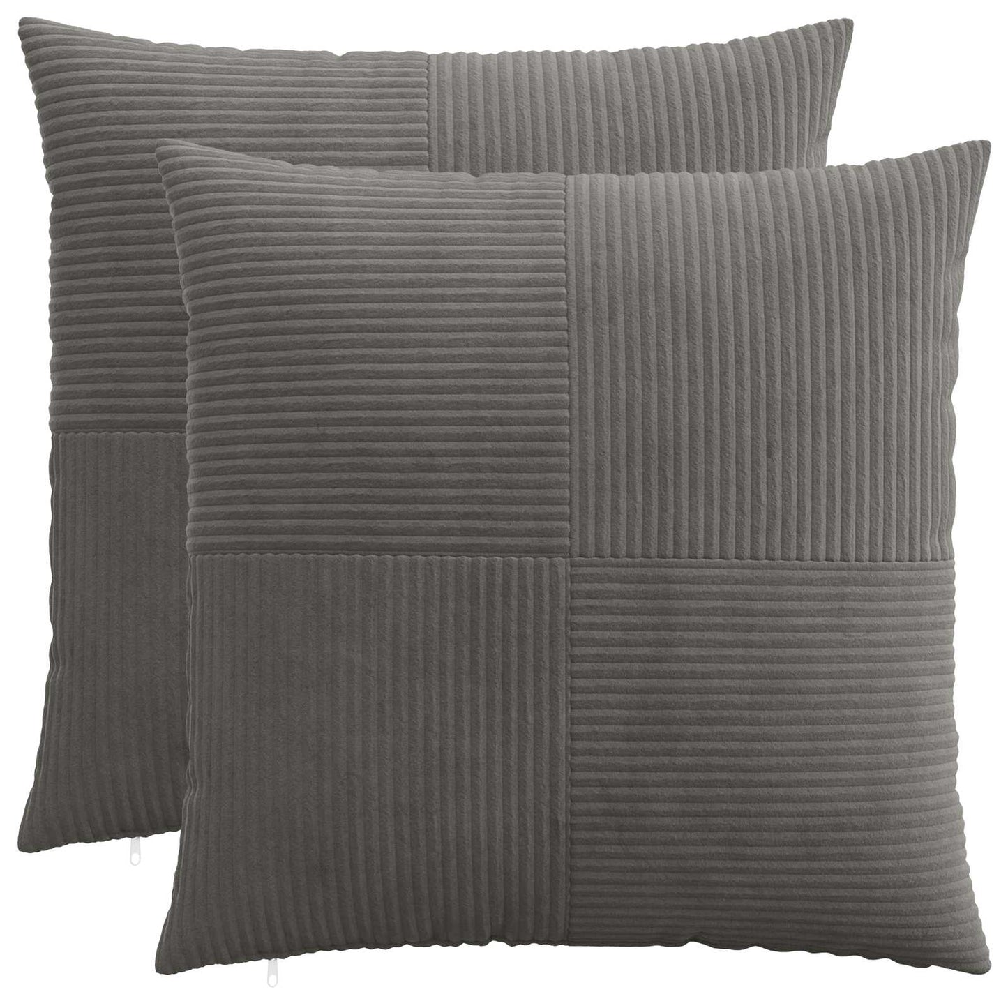 Cushion Cover 2 pcs ALMELO Dark Grey 60 x 60 cm Corduroy