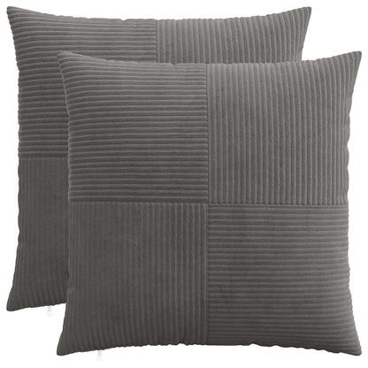 Cushion Cover 2 pcs ALMELO Dark Grey 60 x 60 cm Corduroy