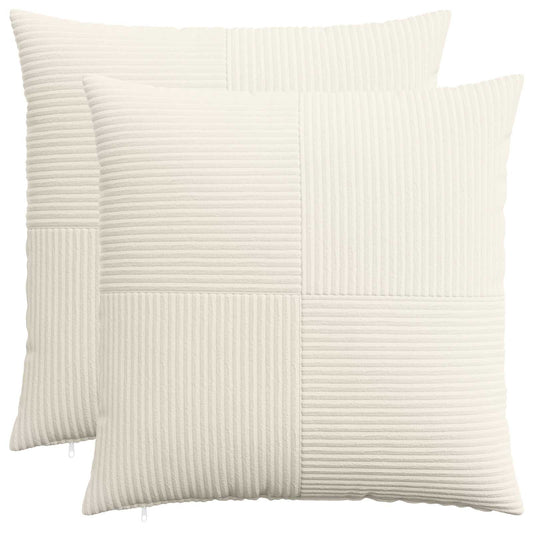 Cushion Cover 2 pcs ALMELO Cream 60 x 60 cm Corduroy