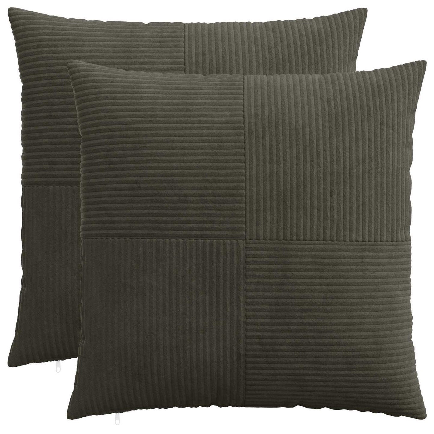 Cushion Cover 2 pcs ALMELO Anthracite 60 x 60 cm Corduroy