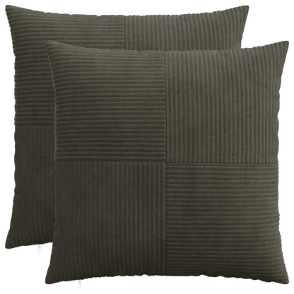 Cushion Cover 2 pcs ALMELO Anthracite 60 x 60 cm Corduroy